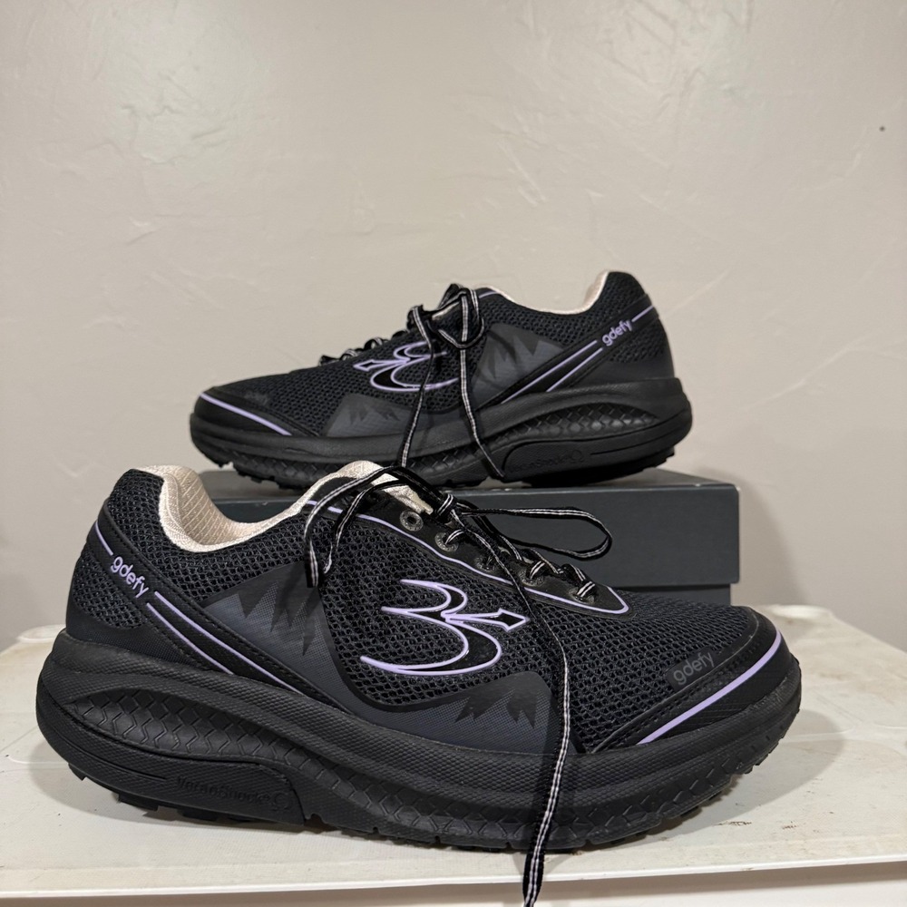 Gravity Defyer gdefy Sneakers Womens 9.5 Black Purple Versoshock TB9024 Excel